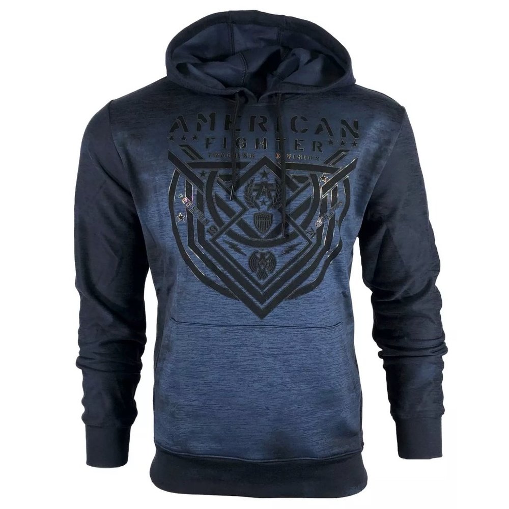 AMERICAN FIGHTER Men's Hoodie LOST SPRINGS Blue Black Heavyweight